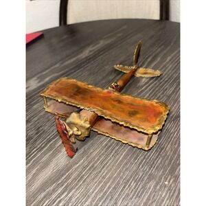 Metal  Airplane Copper Tin Art Works Vintage Plane